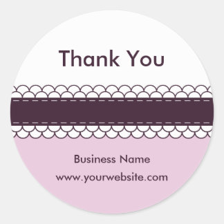 Thank You Sticker - Burgandy Lace