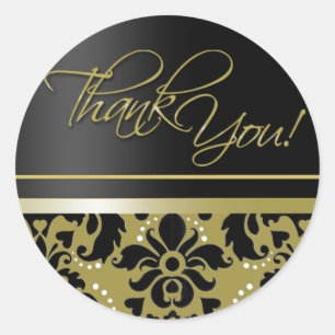 Thank You Sticker (Chaucer/black gold)