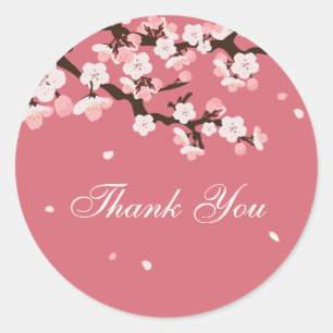Thank You Sticker / Cherry Blossoms / Customizabe