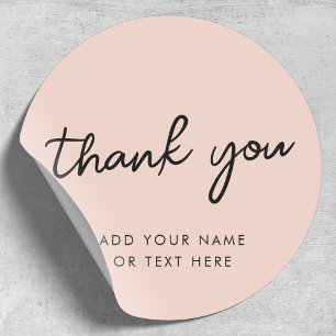 Thank you Sticker   Dusky Rose Pink