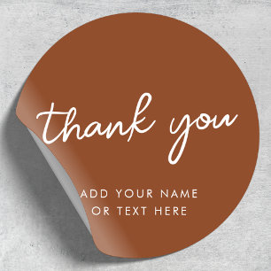 Thank you Sticker   Earthy Burnt Orange