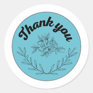 Thank you sticker floral