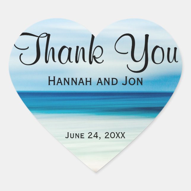 Thank You Sticker for a Beach Wedding (Front)