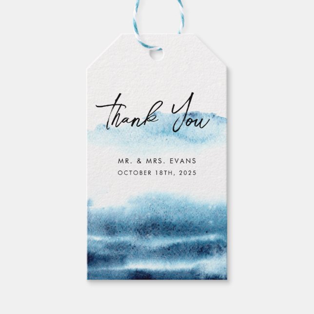 Thank You Sticker for a Modern Wedding. Gift Tags (Front)
