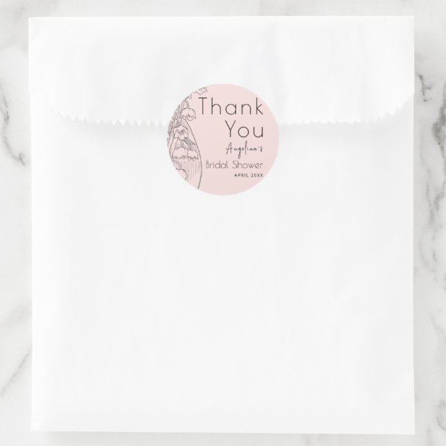 Thank You sticker for bride shower. (Bag)