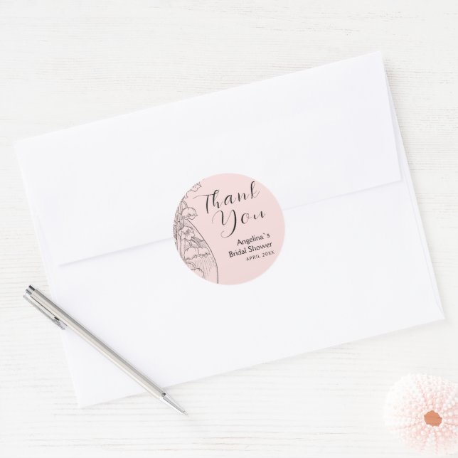 Thank You sticker for bride shower. (Envelope)
