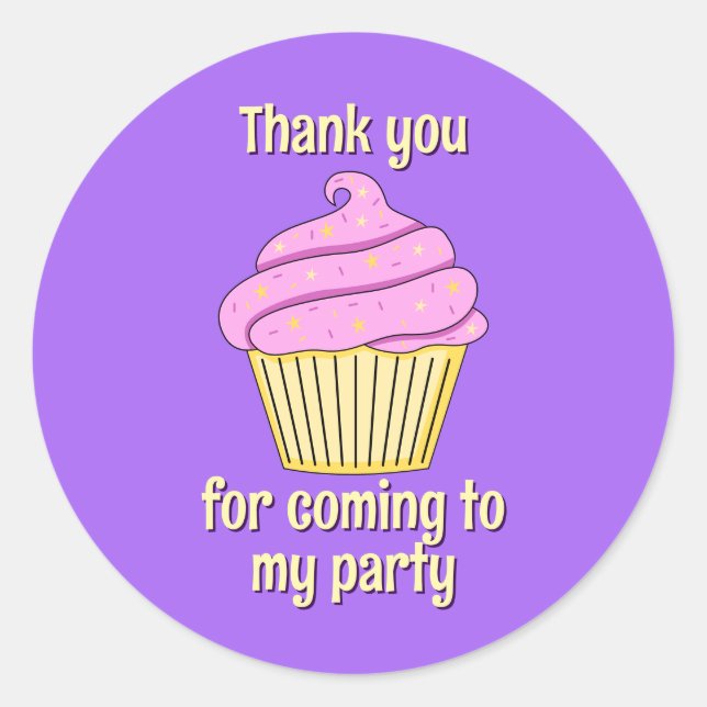Thank you sticker for Party Bags (Front)