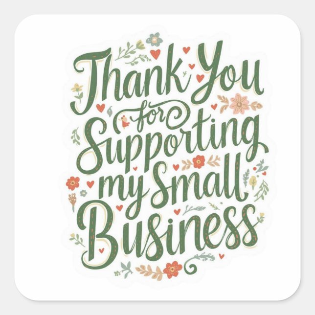 Thank You Sticker for Small Business Owners (Front)