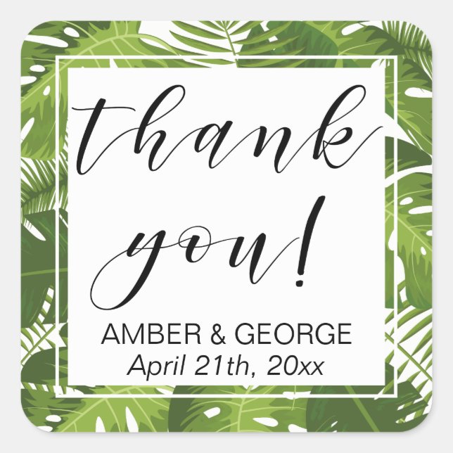 Thank you sticker | green leaves (Front)