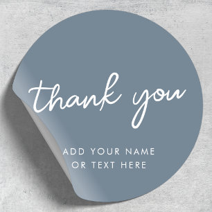 Thank you Sticker Minimal Blue Grey
