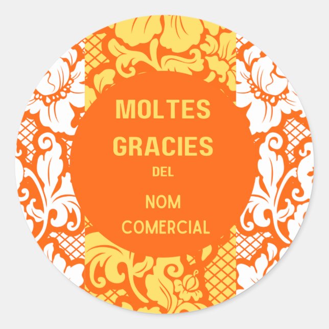 "Thank you" sticker- "moltes gràcies"-Design 2 Classic Round Sticker (Front)