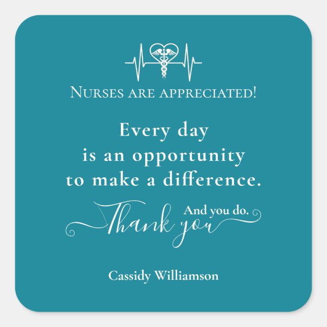 Thank You Sticker Patient to Nurse Personalised (Front)