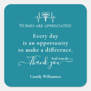 Thank You Sticker Patient to Nurse Personalised