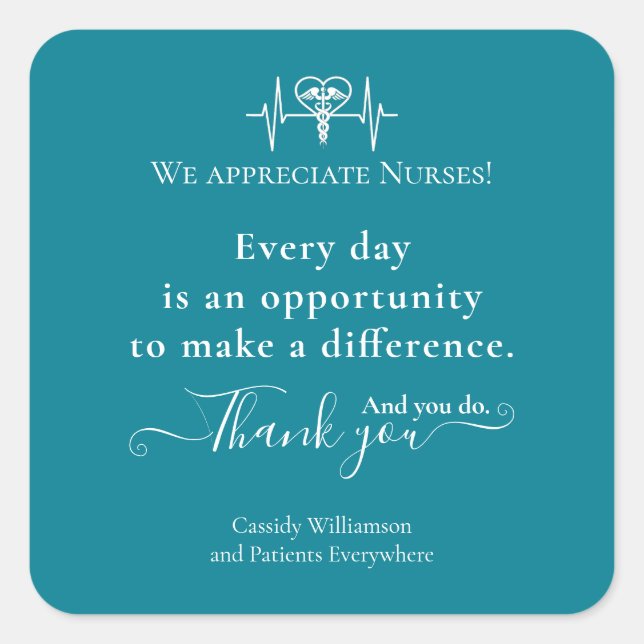 Thank You Sticker Patient to Nurse Personalised (Front)