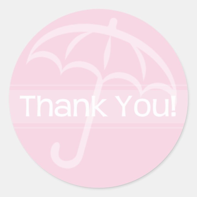 Thank You Sticker Pink Umbrella (Front)