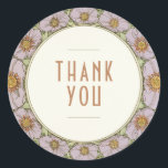 Thank You Sticker Vintage Art Nouveau Mucha<br><div class="desc">Art Nouveau Vintage wedding stickers by Alphonse Mucha in a floral, romantic, and whimsical design. Victorian flourishes complement classic art deco fonts. Please enter your custom information, and you're done. If you wish to change the design further, click the blue "Customise It" button. Thank you so much for considering my...</div>