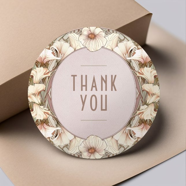 Thank You Sticker Vintage Art Nouveau Mucha (Creator Uploaded)