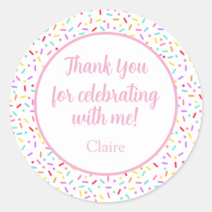Thank You Sticker with Sprinkles