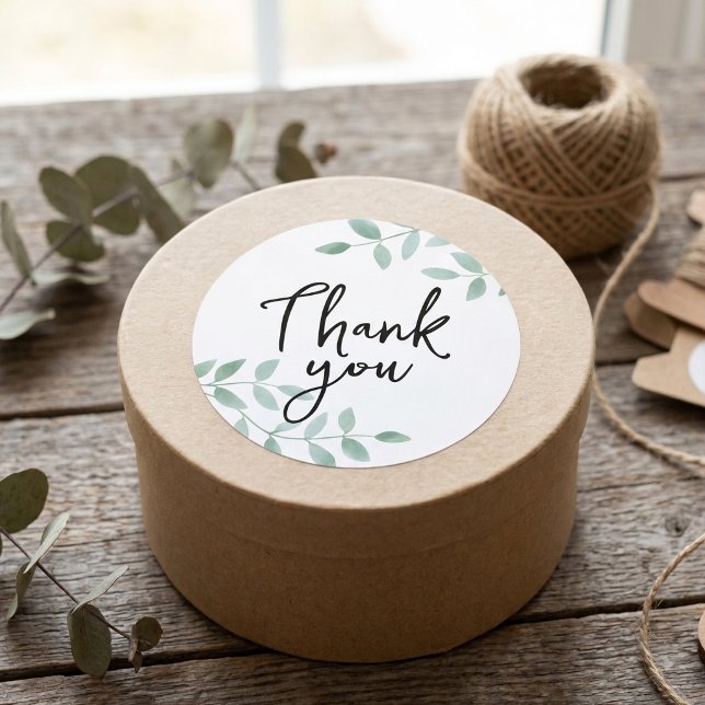 Thank you sticker with watercolor leafs (Creator Uploaded)