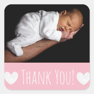 Thank You Sticker with your baby's photo