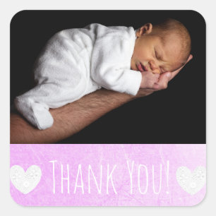 Thank You Sticker with your baby's photo