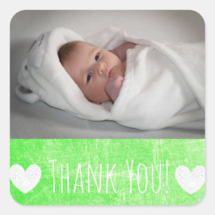 Thank You Sticker with your baby's photo