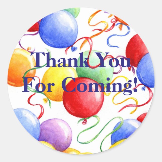 Thank You Stickers Birthday Party Balloons (Front)