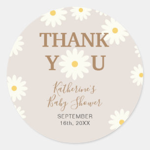 Thank You Stickers Bohemian Daisy Floral
