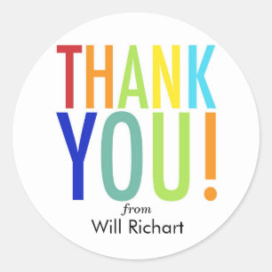 Thank you stickers customisable gift tags