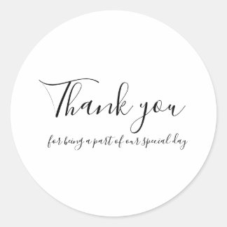 Thank You Stickers for Wedding Favours