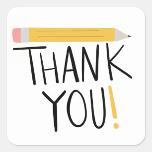 Thank you stickers pencil