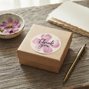Thank You Stickers - Purple Watercolor Flower
