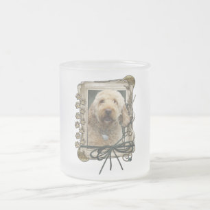 Thank You - Stone Paws - GoldenDoodle Frosted Glass Coffee Mug