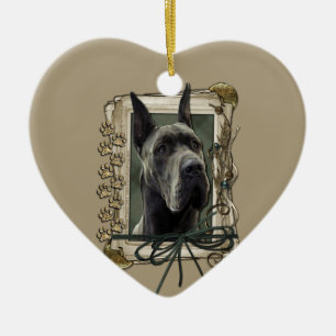 Thank You - Stone Paws - Great Dane - Grey Ceramic Tree Decoration