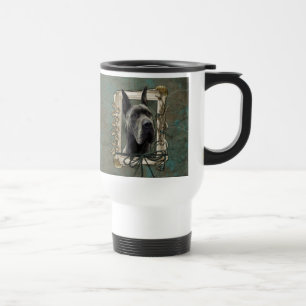 Thank You - Stone Paws - Great Dane - Grey Travel Mug