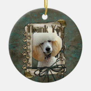 Thank You - Stone Paws - Poodle - Apricot Ceramic Tree Decoration