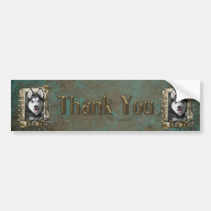 Thank You - Stone Paws - Siberian Husky - Dad Bumper Sticker