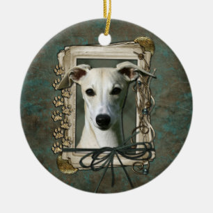 Thank You - Stone Paws - Whippet Ceramic Tree Decoration