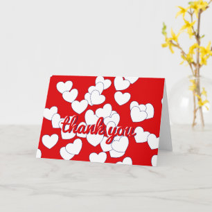 'thank you' Striking Red Folded Greeting Card
