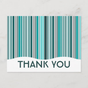 thank you : striped curtain : postcard