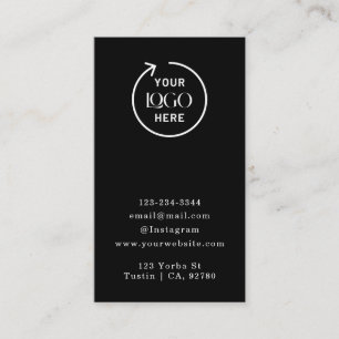 Thank You   Stylish Black Modern Logo Business Discount Card