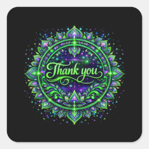 Thank You    Stylish Gratitude Design Square Sticker