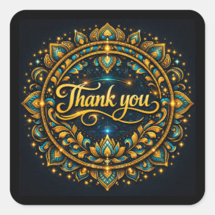 Thank You Stylish Gratitude Design Square Sticker