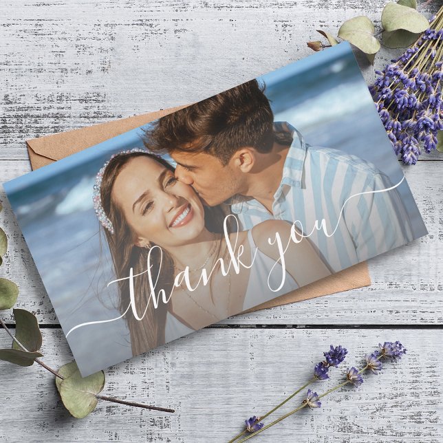 thank you stylish script wedding photo budget card (Creator Uploaded)