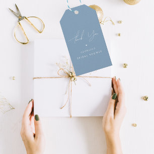 Thank You Stylish Something Blue Bridal Shower Gift Tags