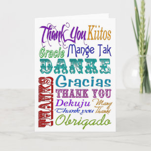 Thank you Subway Art in many languages Card