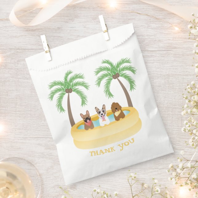Thank You Summer Dogs Swimming Pool Favour Bags (Clipped)