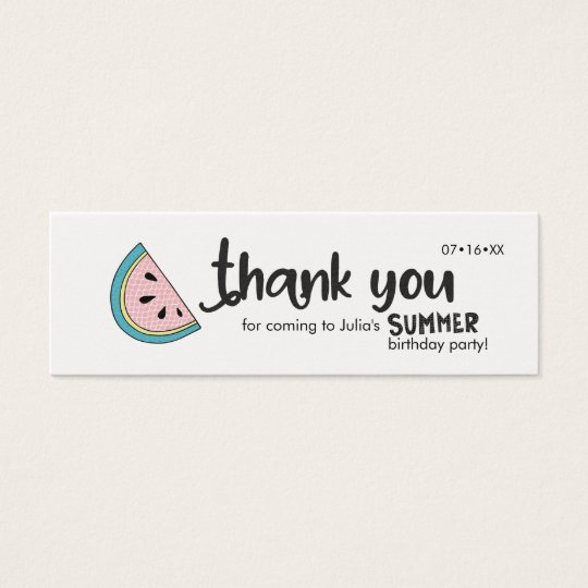 Thank You, Summer Party, Fun Beach theme Mini Business Card