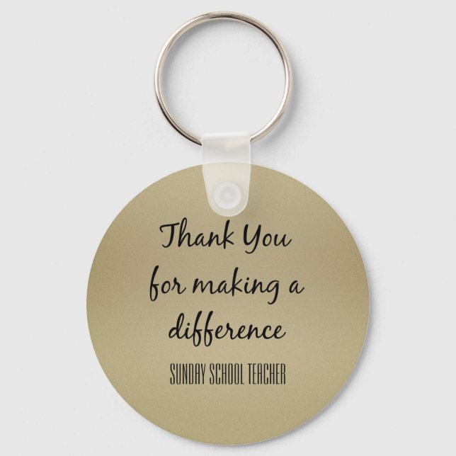 Thank You Sunday School Teacher Key Ring (Front)