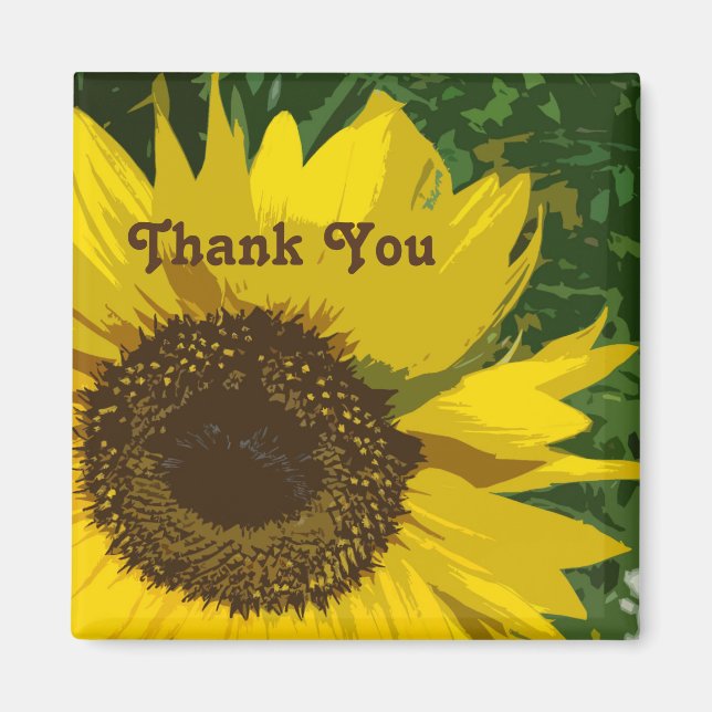 Thank You Sunflower Yellow Flower Appreciation Magnet (Front)